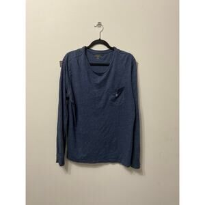 Preloved Men's Polo Ralph Lauren Blue Long Sleeve Pocket T'shirt Sz L